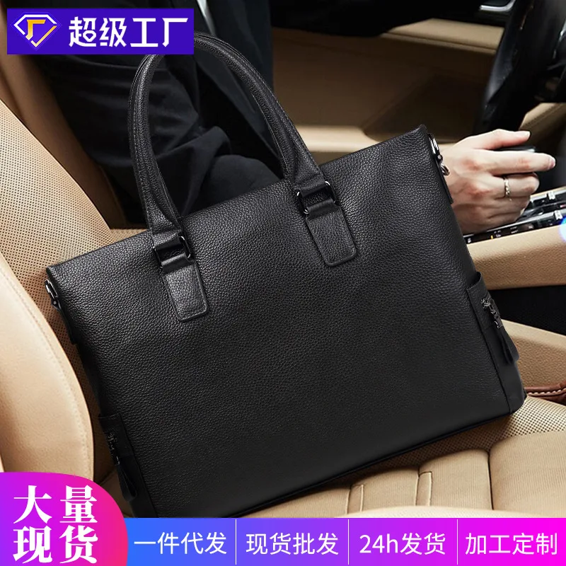 Men's Genuine Messenger Luxury Men Bag Casual Handbag Cowhide Business Bag Horizontal Large Capacity Briefcase Dropshipping