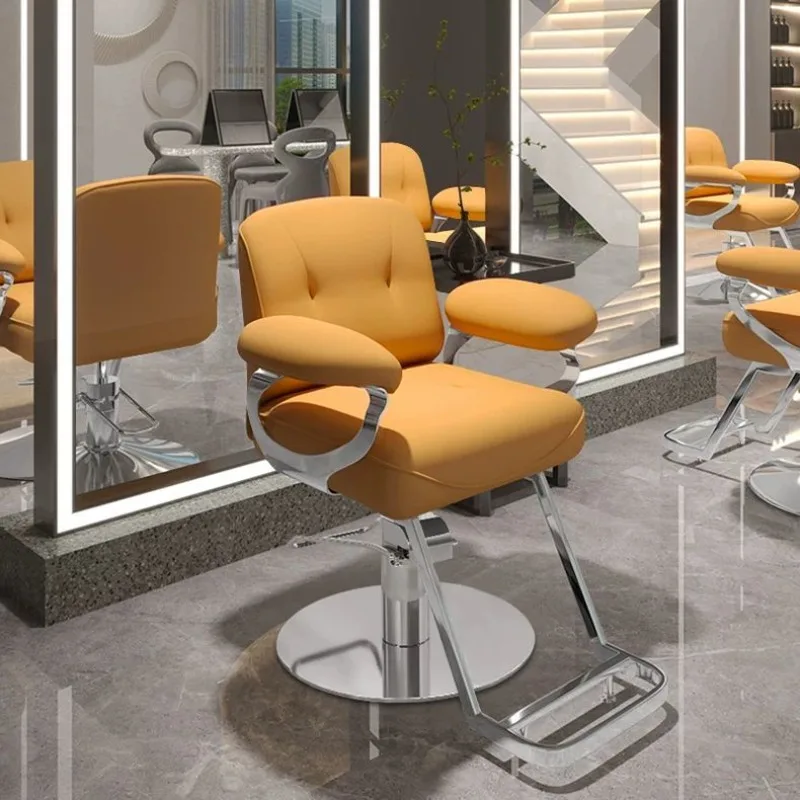 &Elegant Comfortable Barber Chair Floor Professional Beauty Aesthetic Fashionable Organizer Stylist Chair Furniture
