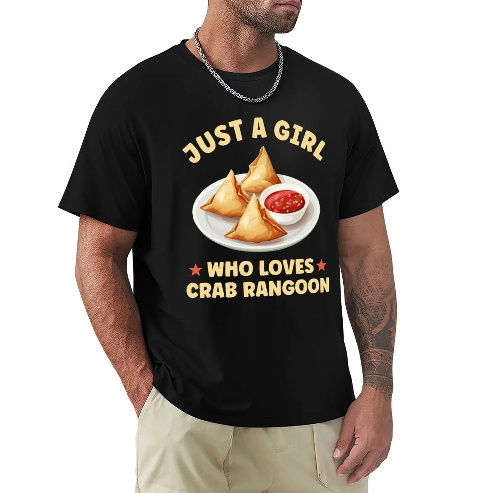 Just A Girl Who Loves Crab Rangoon T-Shirt Street Style Casual Tee Shirt