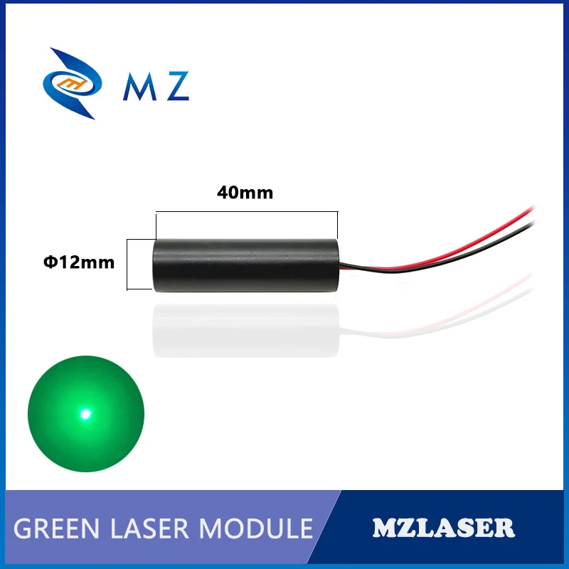 Green Dot Laser Diode Module Compact Mini D12mm 515nm 50mw 5V CW Circuit Model ACC Drive Type Industrial Grade Spot Laser