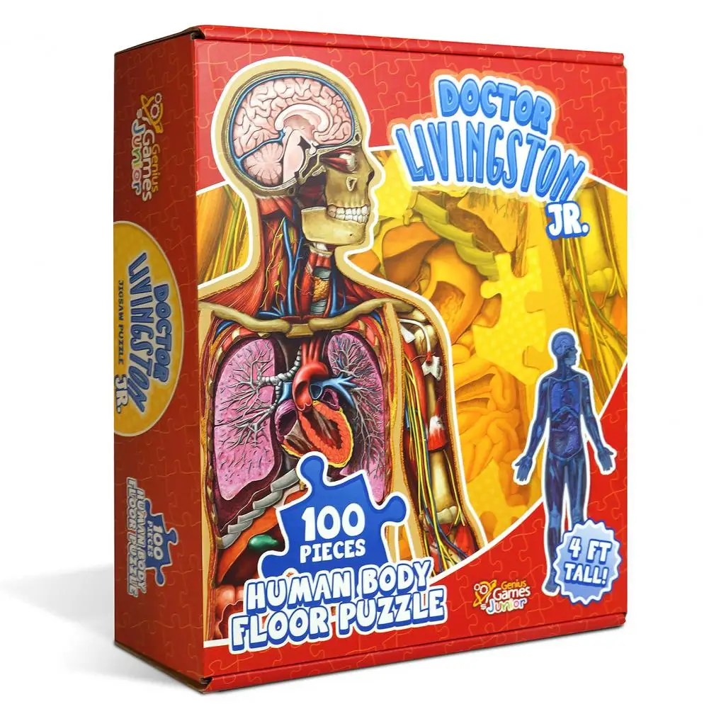 Puzzlespiel für menschliche Anatomie, pädagogisches Puzzleset für menschliche Anatomie für Kinder, 100-teiliges Bodenpuzzlespiel, medizinisch für Kleinkinder