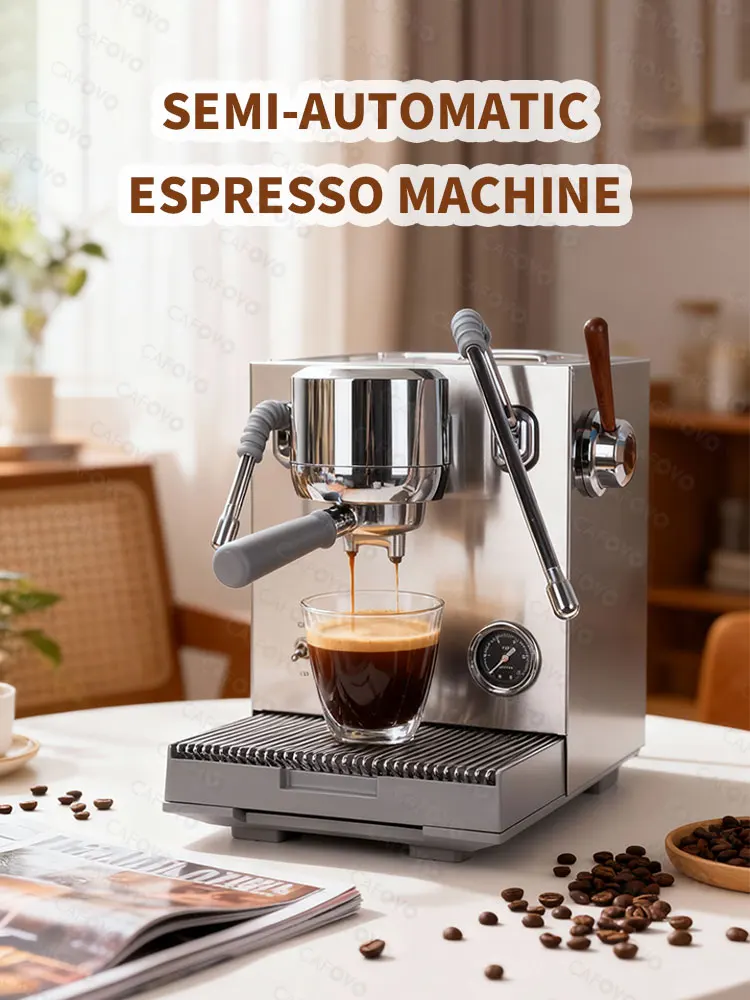 CAFOVO E120 9Bar Kommerzielle Espressomaschine 3 Boiler ULKA Pumpe OPV-System mit OLED-Display für Café Kaffeemaschine 220V