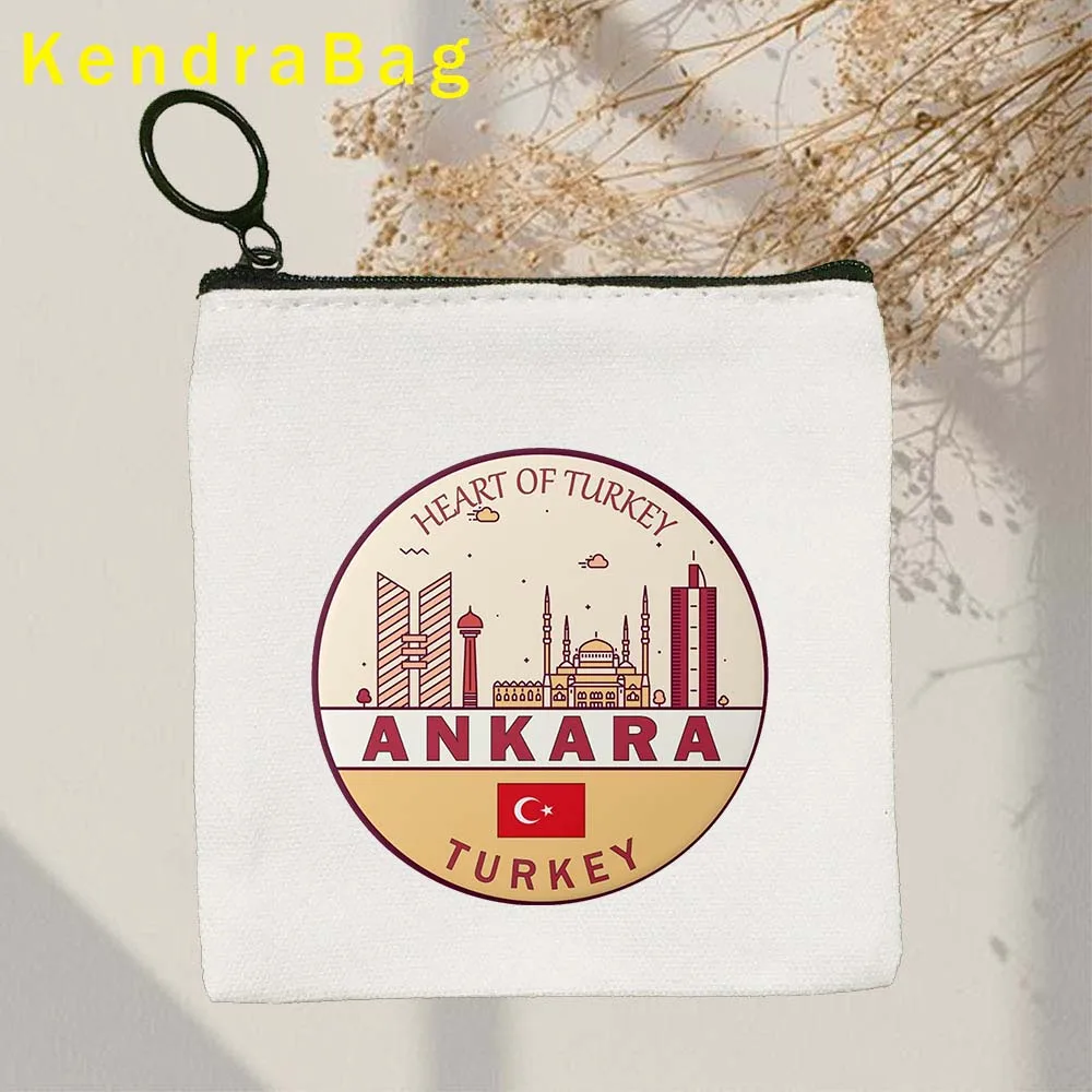 Berlin Chicago Florence Las Vegas Vienna Warsaw Bangkok ZURICH France City Skyline Emblem Coin Purse Key Canvas Bag Wallet Pouch