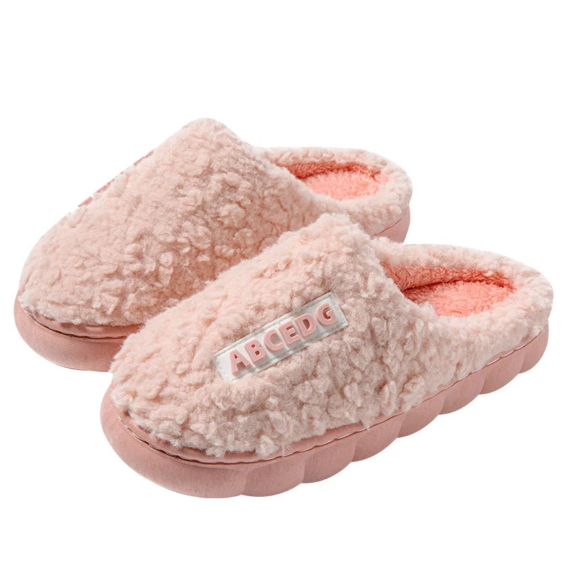 2024 New Fur Slippers House Couples Women Fluffy Slides Autumn Warm Plush Slipper Bedroom Ladies Comfortable Soft Cotton Shoes