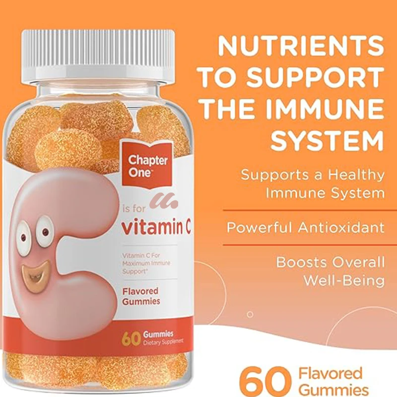 Adult and Children's Vitamin C Gummies (60 Flavors of Gummies) Certified Jewish Gummies Vitamin C Chewable Vitamin Gummies