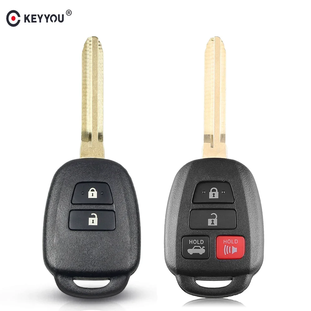 Keyyou 2/4 botões do carro remoto caso escudo chave fob para toyota camry corolla reiz novos vios rav4 coroa chave