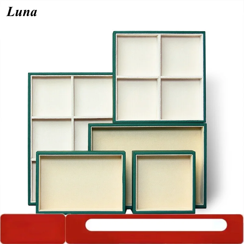 

Premium PU Jewelry Storage Tray - Rectangular Grid Design for Necklace Ring Bracelet, Luxury Jewelry Organizer Tray for Retail &
