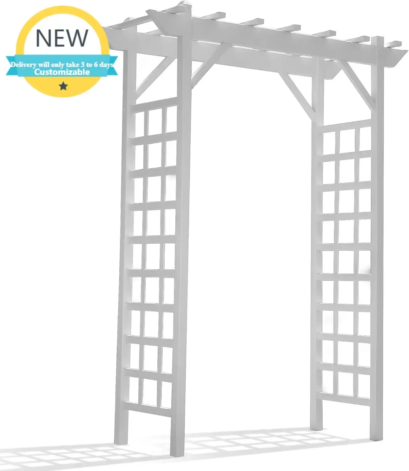 Providence Arbor, Vinyl Garden Archway for Outdoors, 64