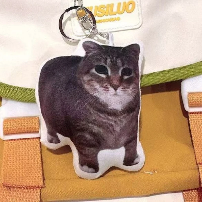 Lindo llavero de gato de voz de dibujos animados, llavero de peluche de gato feo y lindo, colgante de bolso de muñeca de gatito de dibujos animados, animales de peluche de regalo de cumpleaños