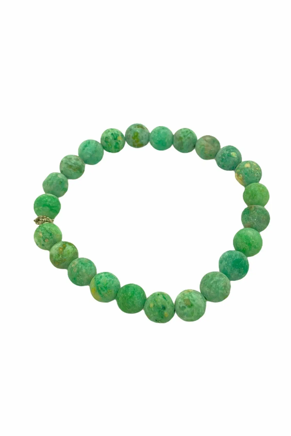 Green Color 8 Mm Natural Stone Flexible Drawstring Women Men Bracelet Model