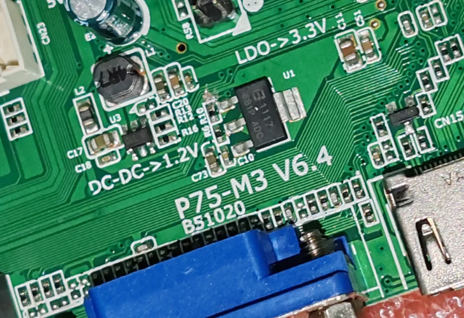 

P75-M3 V6.4 EM-43SK20D Three in one LED TV motherboard, tested, physical photo for 60--68V 640MA 75w