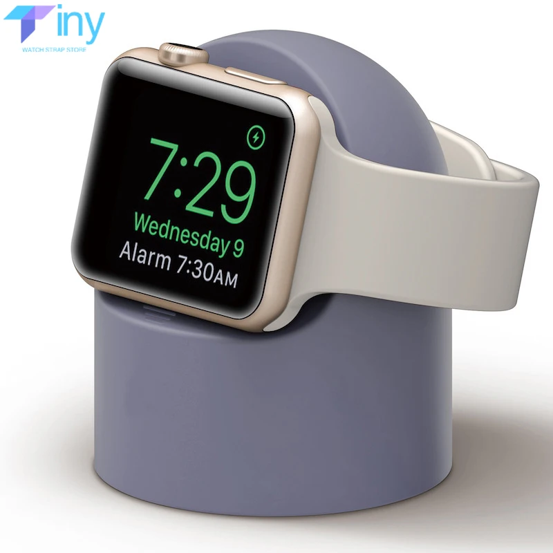 أبل ساعة الترا شحن الدعم ، سيليكون قوس ل iWatch سلسلة 9 ، 8 ، 7 ، 6 ، 5 ، 4 ، 3 ، SE حامل حامل ، ثقب كابل الحرة