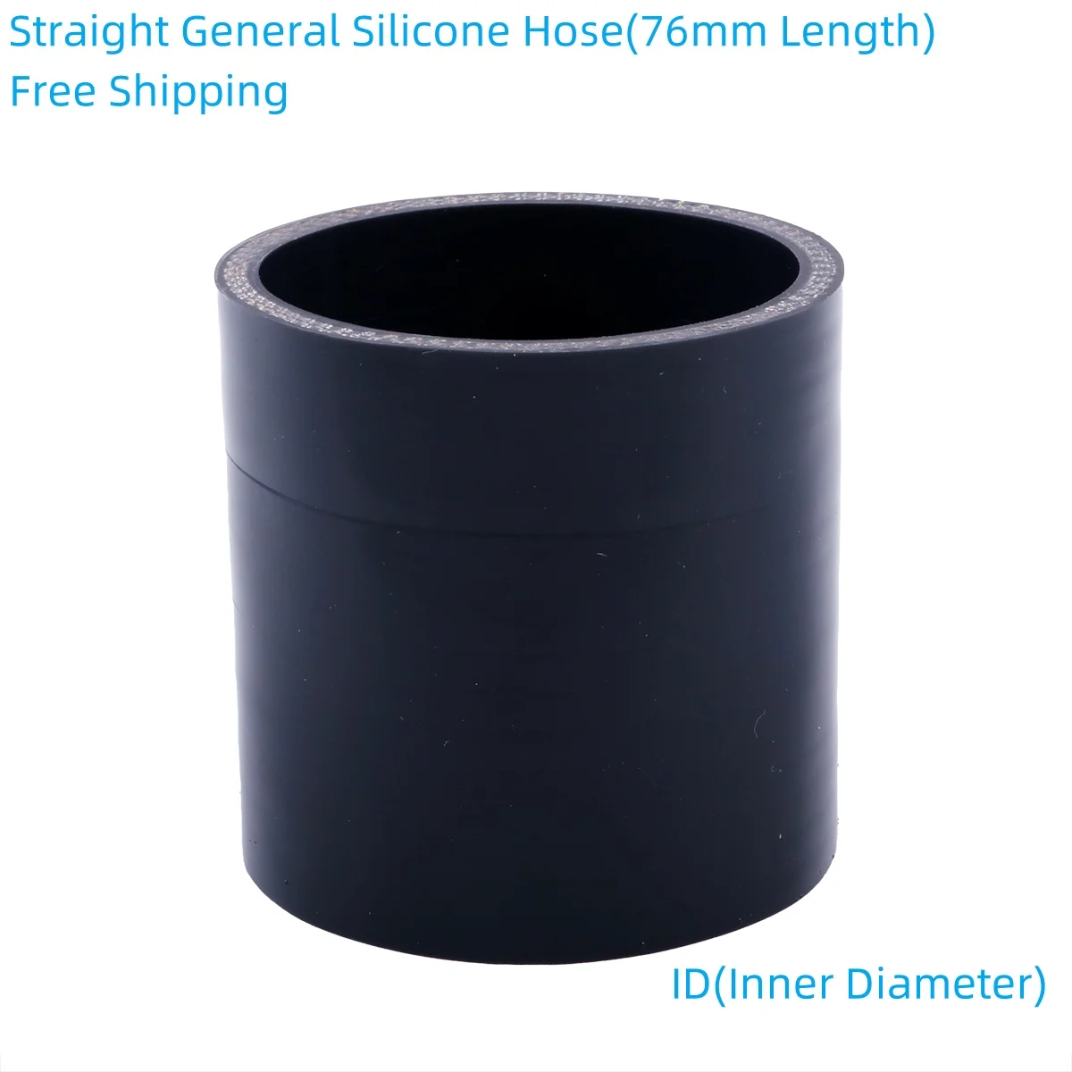 

3/4PLY 76mm Length Silicone Hose Straight General Coolant Intercooler Pipe ID 48mm 51mm 55mm 57mm 60mm 63mm 65mm Black