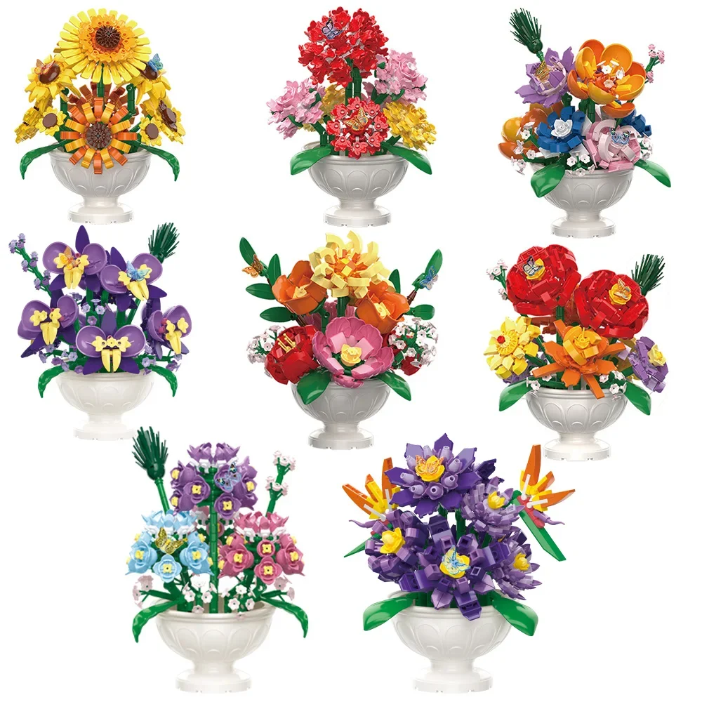 Botanicals Blumenarrangement, DIY-Bauset, künstliches Blumenstrauß-Set für Erwachsene, florales Heimdekor-Set, Dekorationen für Büro 10345
