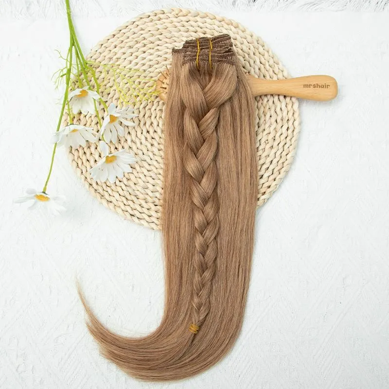 Marrone castagno # 10 clip a testa intera nelle estensioni dei capelli Capelli naturali 8 pezzi Prezzo di liquidazione di buona qualità