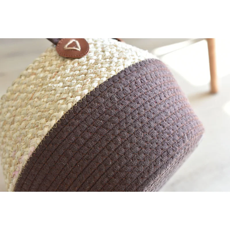 Handwoven Rattan Basket - Straw & Bamboo Flower Pot Cover or Laundry Storage | Multi-Use Woven Decor for Home