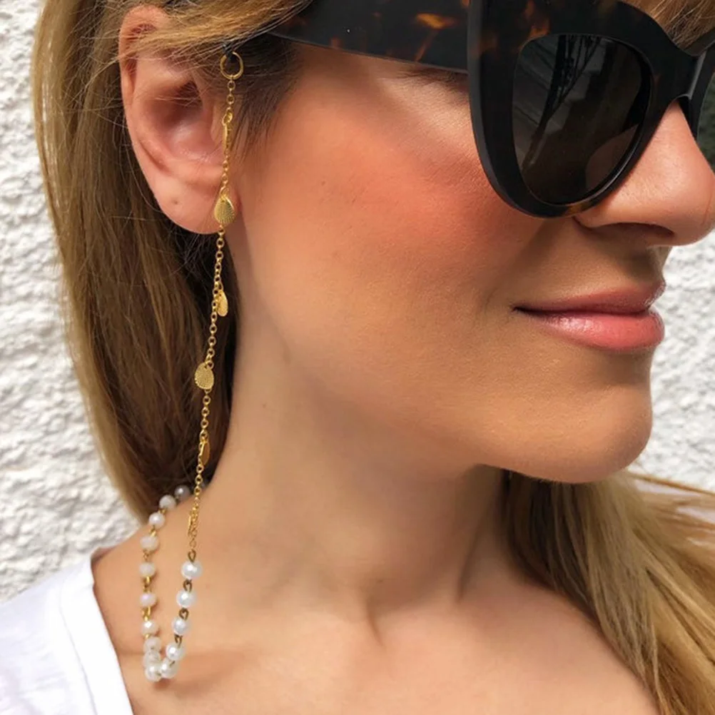 

Anti Slip Glasses Chain Hanging Neck Spectacles Strap Gold Color Women Long Use Premium Metal Sports Travel Banquet Prevention