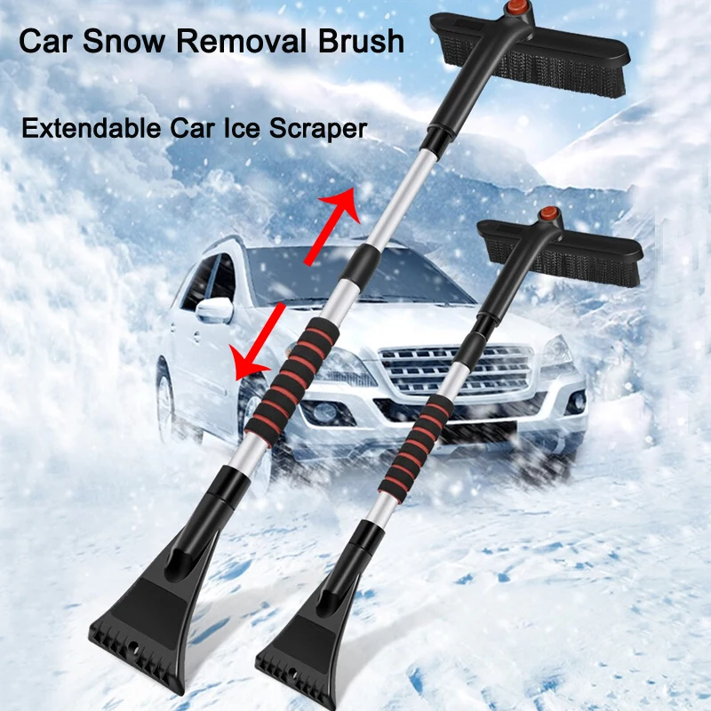 

Car Snow Removal Shovel Ice Scraper Cleaning Brush Extendable Auto Windshield Snow Shovel Brush Winter Ice Scraper Removal Tools