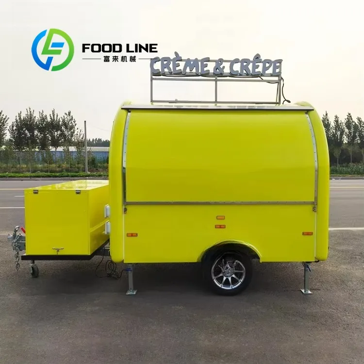 Customized China Equipment Fast Delivery Outdoor Design Bbq Ice Cream Container Food Trailer Cheap Cart Truck for Sale