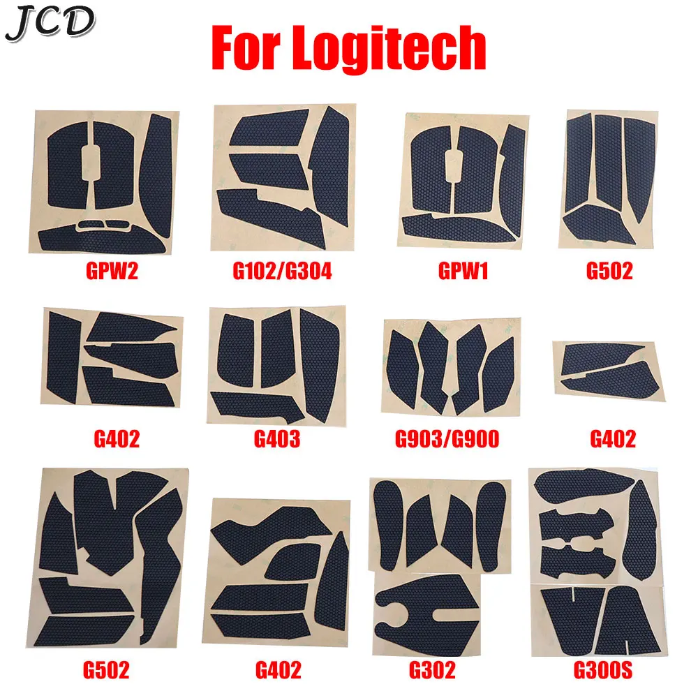 JCD Anti Slip Suck Sweat Mouse Grip Tape Skate Sticker Mouse Foot Stickers For Logitech GPW 1 2 G302 G402 G502 G300S G102 G304