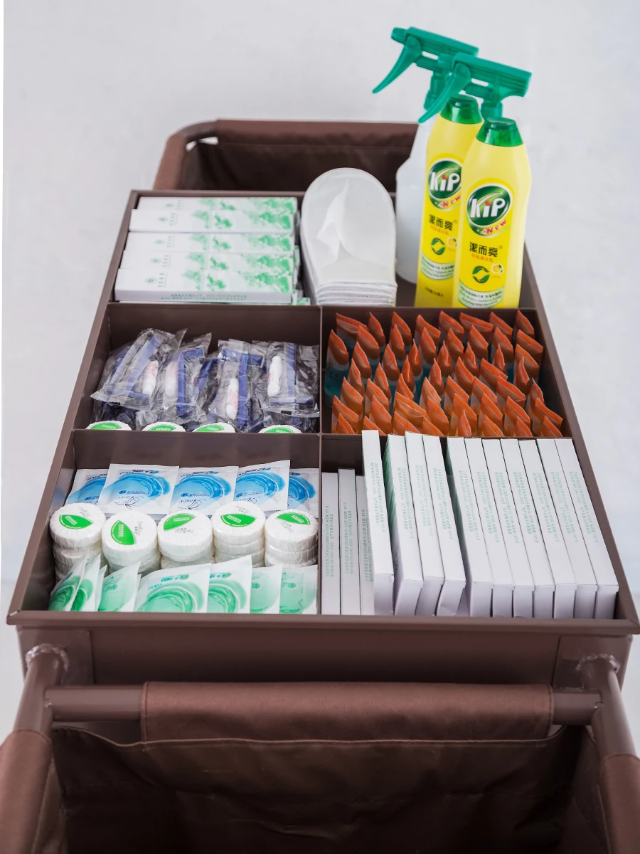 Multi-function trolley linen cart cleaning work cart cleaning cart cloth bag