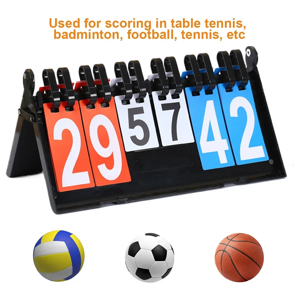 Sports Scoreboard Score Keeper 6-Digit Notch Counting Board Portable Basketball Score Counter for Basketball Tennis Sports