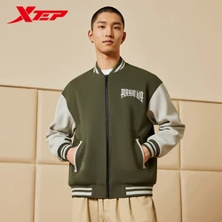 Xtep Basketball Knitting Jacket For Men 2024 Spring Comfortable Training Men's Coat Stand Collar Chic Outdoor Tops 876129060129