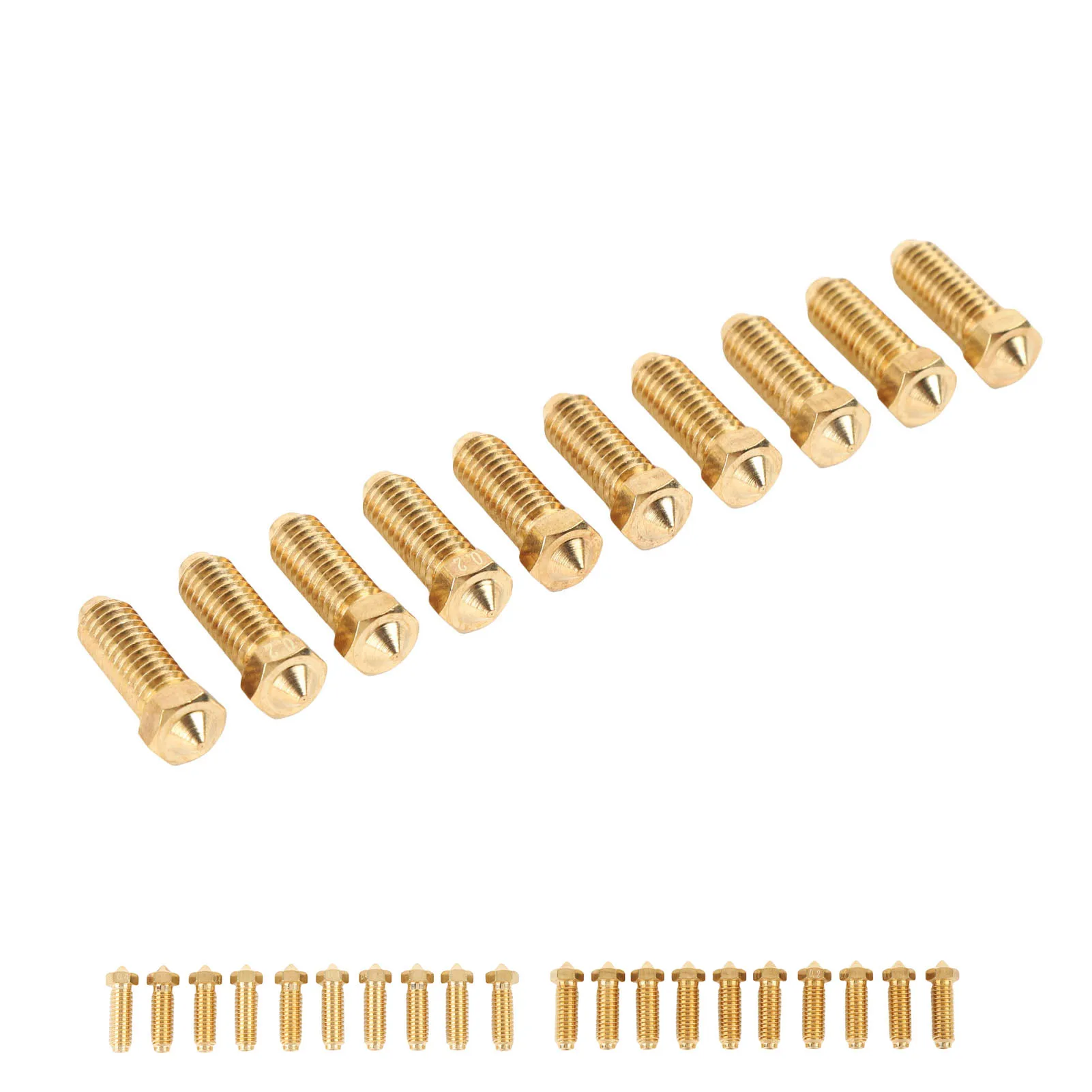 Extruder Hotend Nozzle Kit Fluent Extrusion Printing 3D Printer Brass Nozzle High Hardness Glossy Accurate for Industrial Use