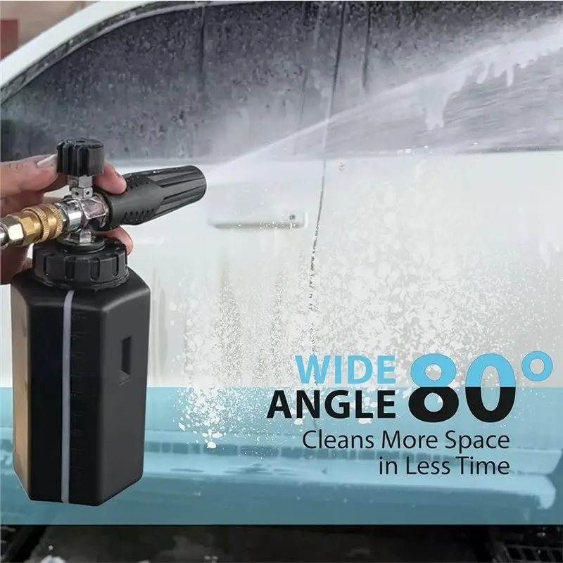 NEW HOT In Stock-Adjustable Snow Foam Bottle Car Wash Cannon 1L 1/4" Quick Connect For Pressure Washers Cleaning Tool