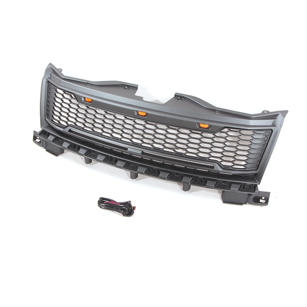 Car Front Bumper Grilles For Ford Edge 2007-2010 Modified ABS Mesh Grill Hood Grills With LED Light Replacement Grille Cover