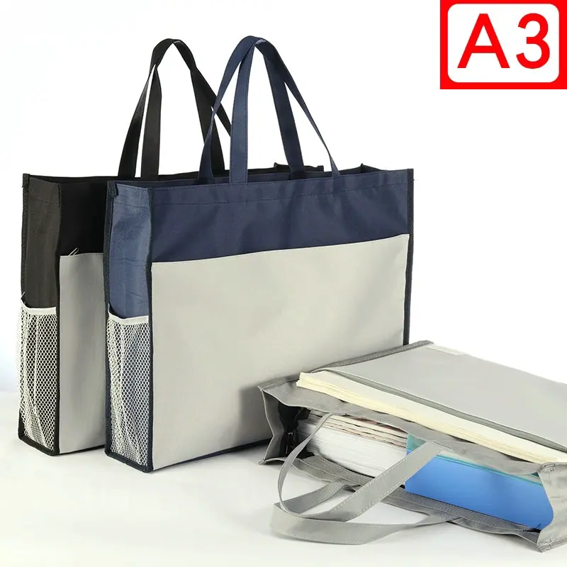 Fashion A2 File Bag Portable Art Portfolio Bag A2 Drawing Pouch Oxford Frabric Durable A3 Bag For Drawings Document Storage Tote
