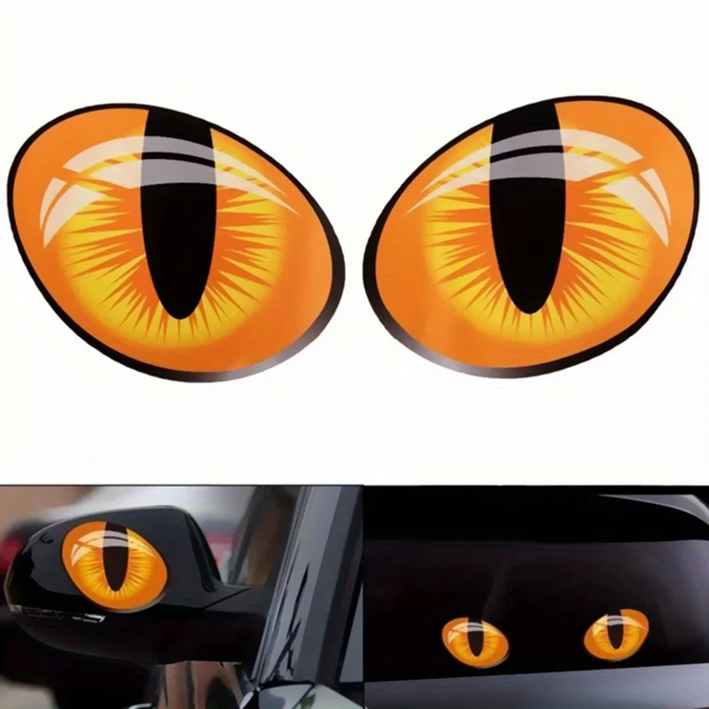 

A pair of creative reflective cat eye stickers to make your car stand out.