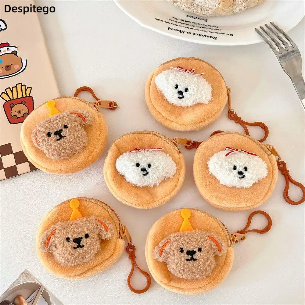 

Korean Style Plush Puppy Coin Purse Large Capacity Earphone Bag Mini Purse