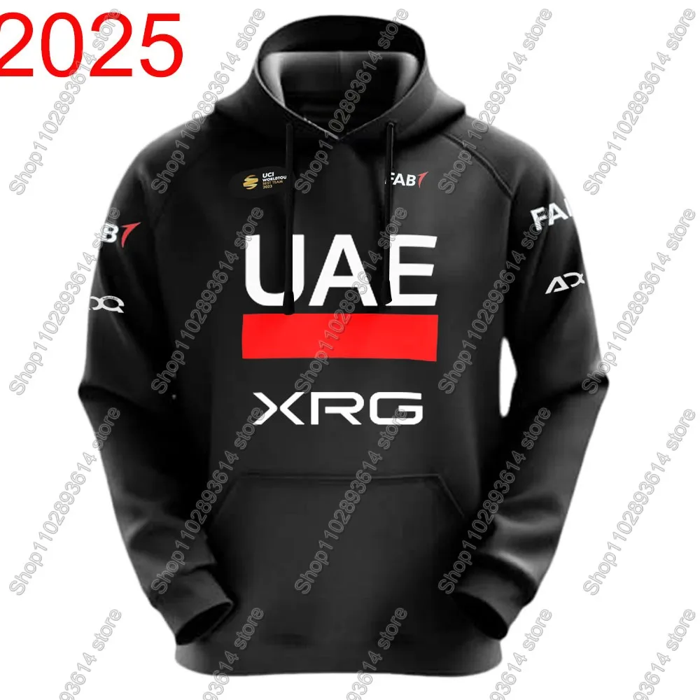 

Black UAE Team 2025 Men Hoodie Sweatshirt Tadej Pogačar Slovenia Clothing Hoody Streetwear Casual Pullover Jackets Unisex Coats
