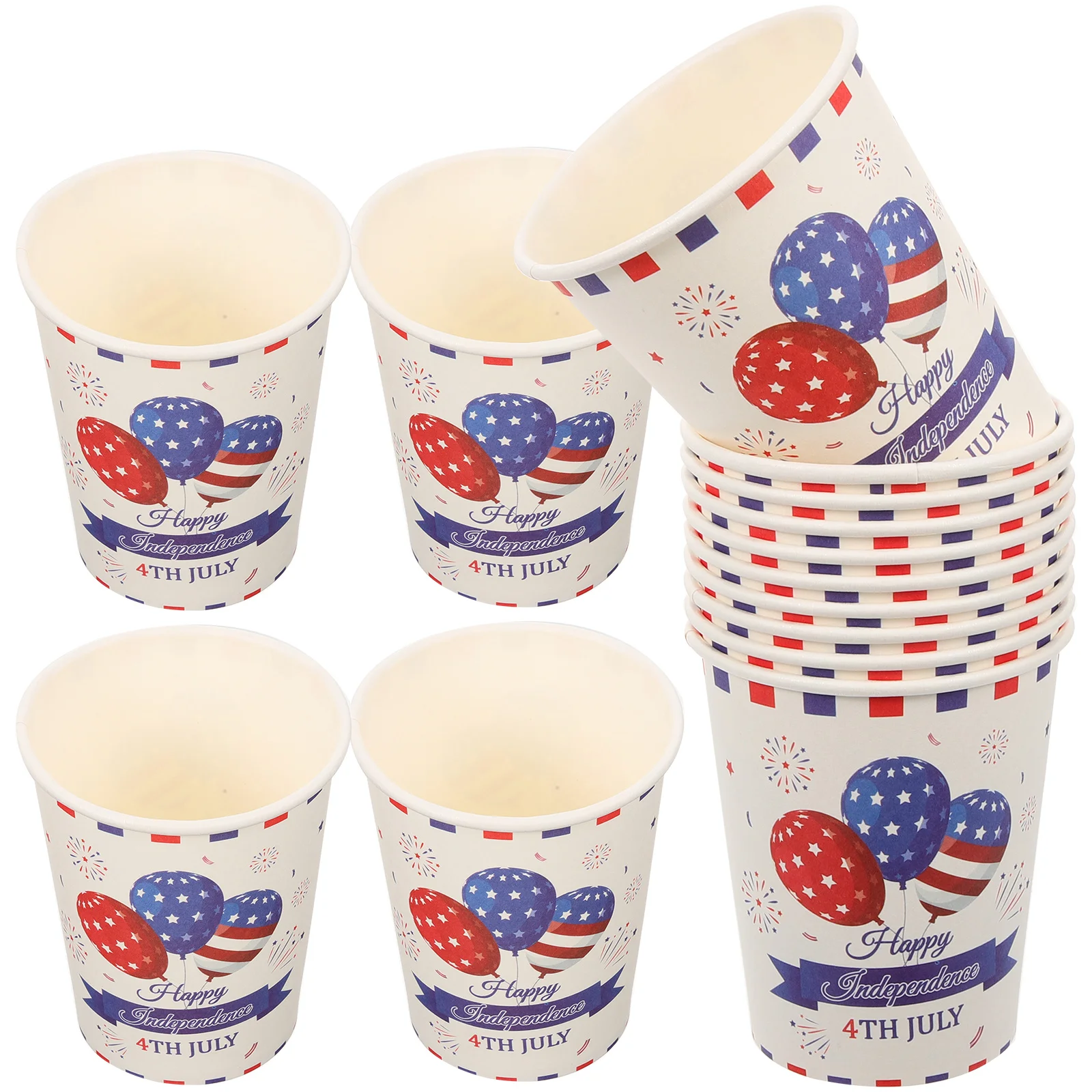 

48 Pcs American Flag Paper Cup Patriotic Party Supplies Hot Drink Cups Serving Coffee Mugs Independence Day for Water