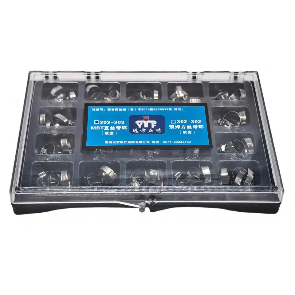 Size 1st 2nd Molar Dental Orthodontic Bands Pre-Welded Buccal Tubes Kit Single/Double Tube Roth Edgewise MBT 80Pcs/Box