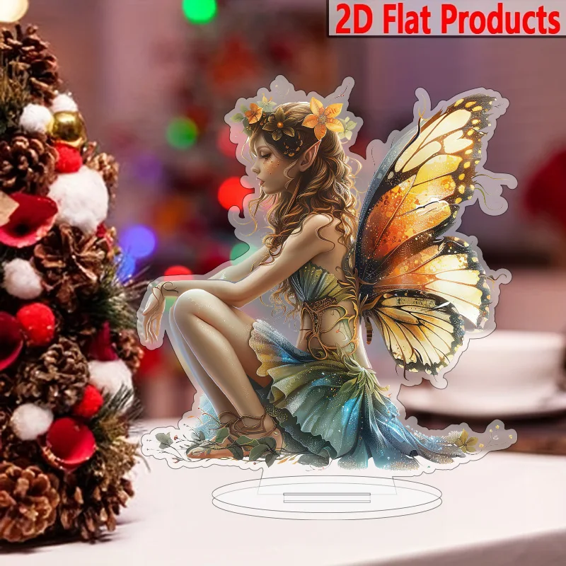 Christmas Elf Acrylic Tabletop Decor with Stand - Festive Desk Ornament, Perfect for Home And Office Holiday Decoration, Ideal G