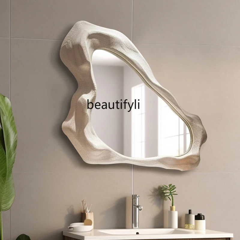 

European creative irregular decorative mirror entrance special-shaped wall hanging light luxury bathroom vanity mirror