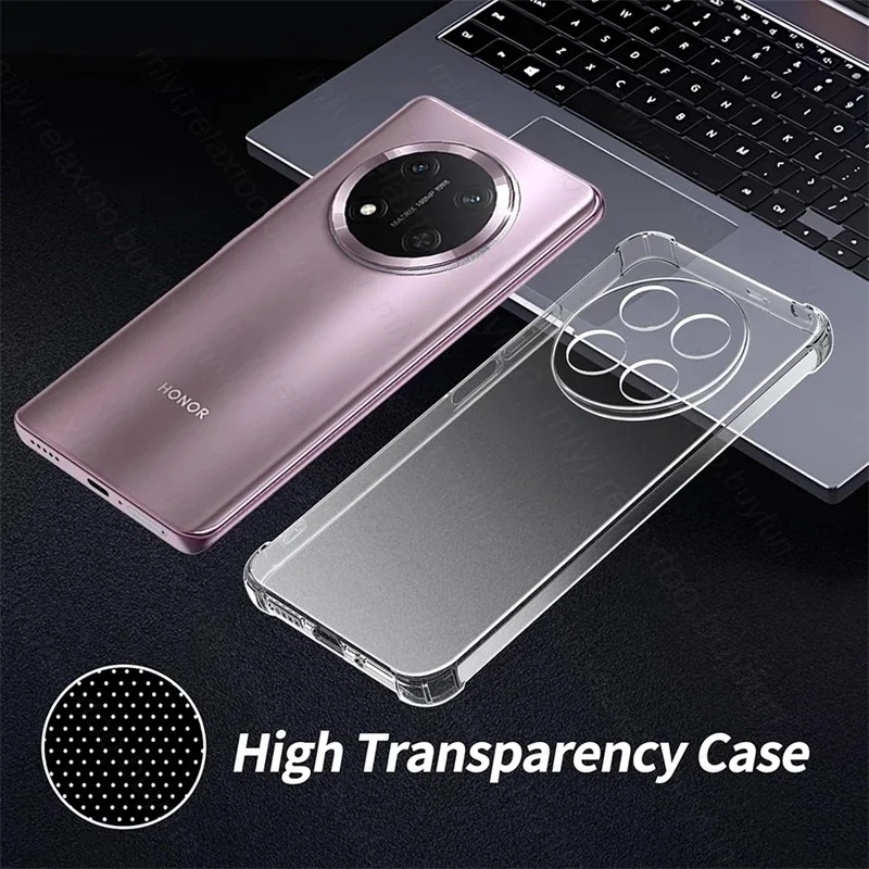 2Pcs Clear Shockproof Silicone Soft Case For Honor X9c Magic7 Lite Magic7Lite Magic 7Lite 7 Light Ultra-Thin Transparent Shell C