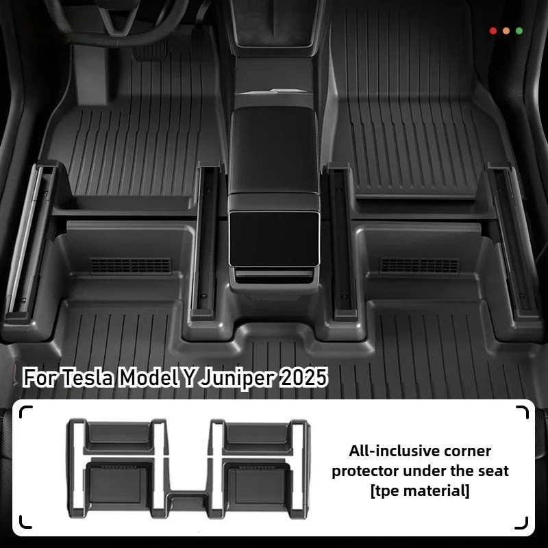 

TPE Under Seat Corner Guard Seat Slide Rails Protector Cover Anti-Kick Decor Flocking Accessories for Tesla ModelY Juniper 2025