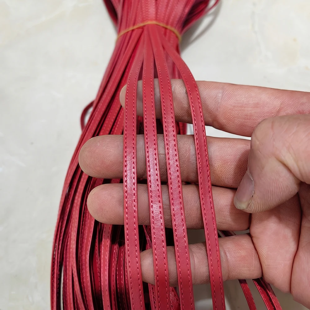 2M 5mm Width Mini Doll Bags Strap Stitched PU Leather Strips Ribbon for DIY Bracelet Miniature Dolls Purse Belt Craft Making view 5
