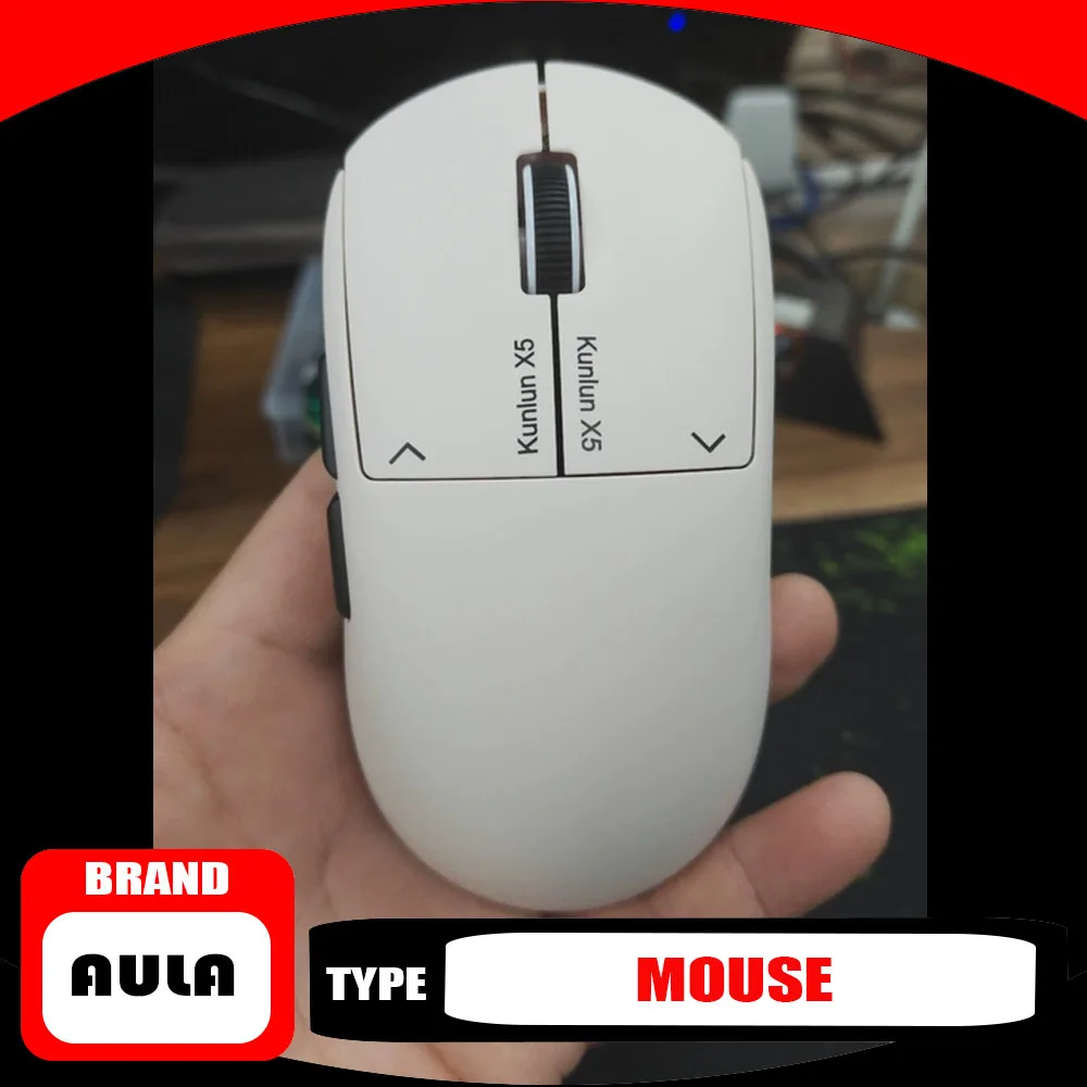AULA KUNLUN X5 Wireless Mouse, Tri-mode Long Battery Life, Dual 8000Hz High Polling Rate, PAW3955 EVO Gaming Mouse Durable