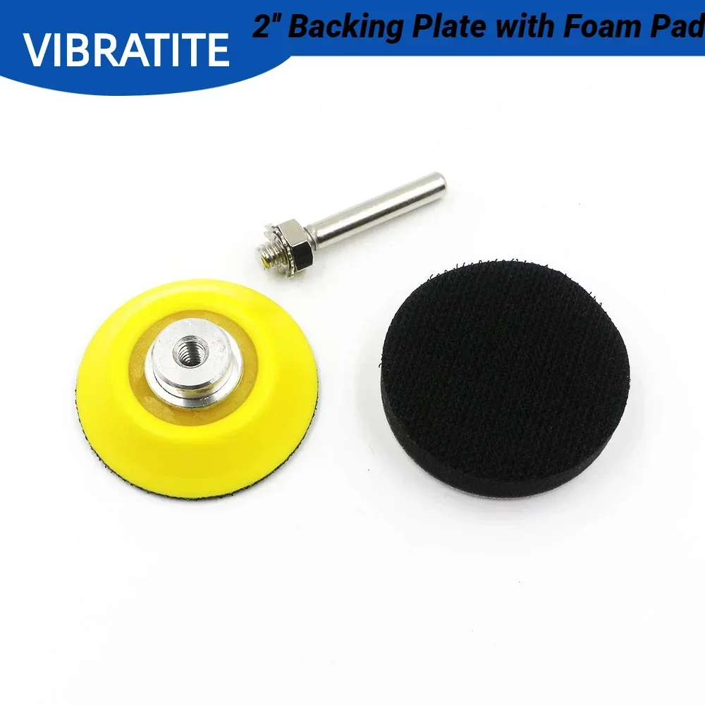 2 Inch Hook and Loop Sanding Pads with Soft Foam Interface Buffering Pad, 1/4 Inch Shank for Air Die Grinder Sander Rotary Tool