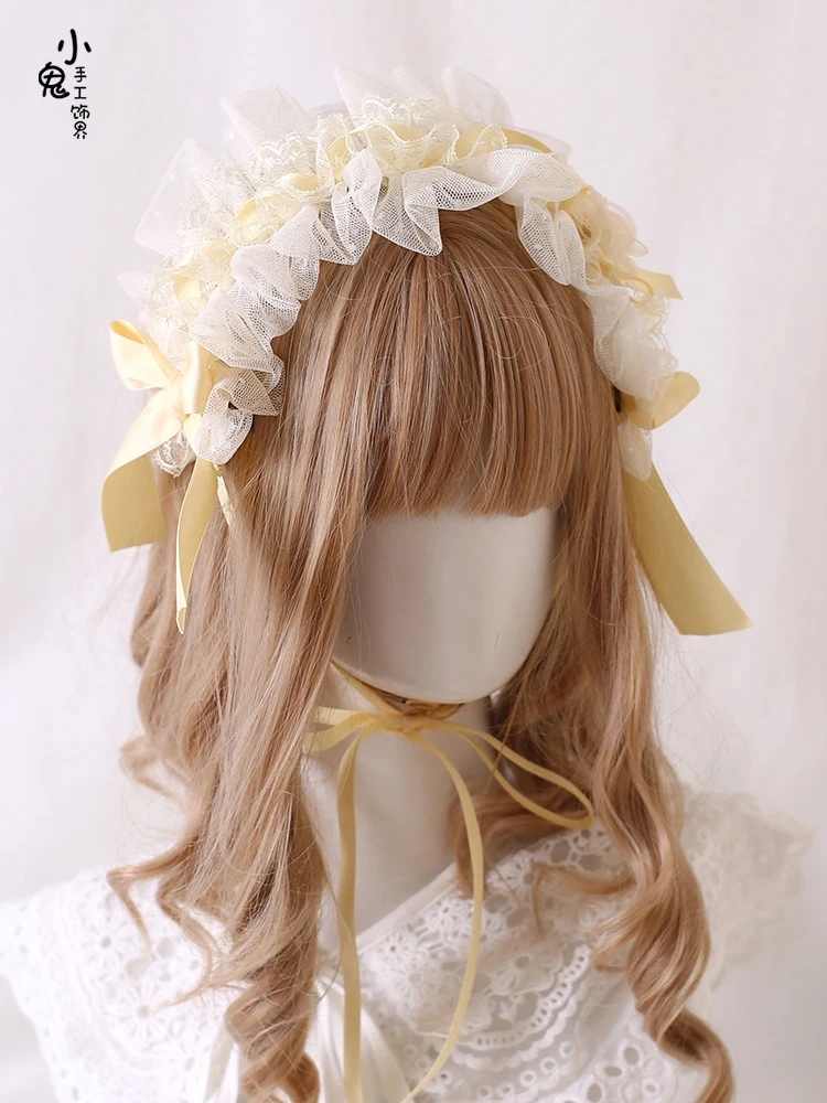 

Original Milk Yellow Osmanthus Lolita Bow Elegant Cute Hair Band Headdress Kc Barrettes
