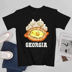 Unisex uomo Khinkali Khachapuri Food Lover Travel Georgia Tshirt Tees T-shirt donna ragazzi 100% cotone T-shirt