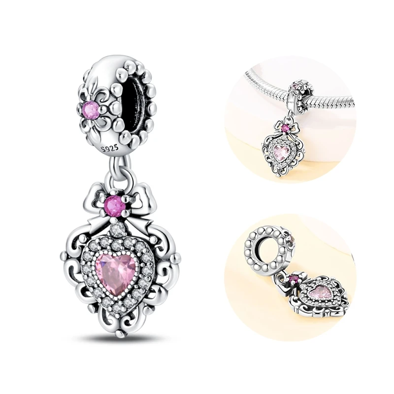 2024 New Romantic Retro Classic Guardian Lotus Charm Beads Fits Pandora 925 Original Bracelet Women Silver Pendant Bead Jewelry