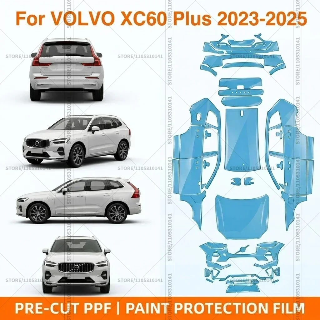 

Pre-Cut Paint Protection Film PPF Transparent Bumper Protector Automotive Clear Bra Car Film For Volvo XC60 Plus Dark 2023-2025