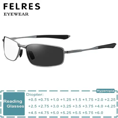 Gafas de lectura fotocromáticas con montura pequeña ovalada para hombre, lectores de presbicia de Metal, gafas descoloridas a la moda, dioptrías personalizadas