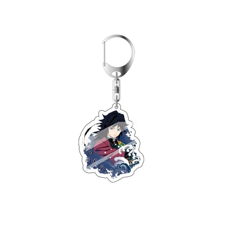 Anime Demon Slayer Keychain Acrylic Kimetsu no Yaiba Blade of Ghost Keychains Key Cover Chain Keyring Jewelry Accessories Gifts