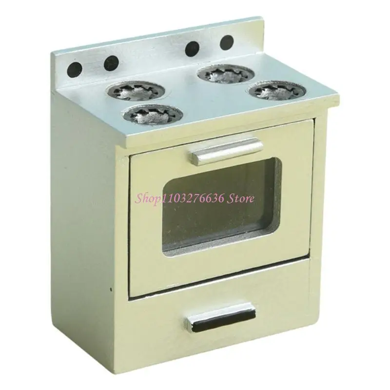 R6FD Keukenkast Kachel Miniatuurkast Model Doll Houses Keukenaccessoire Realistische speelset 1:12